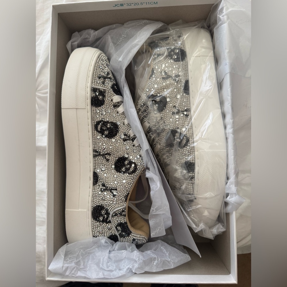 Rhinestone skull sneakers